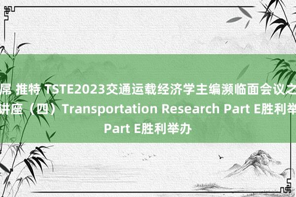 巨屌 推特 TSTE2023交通运载经济学主编濒临面会议之专题讲座（四）Transportation Research Part E胜利举办