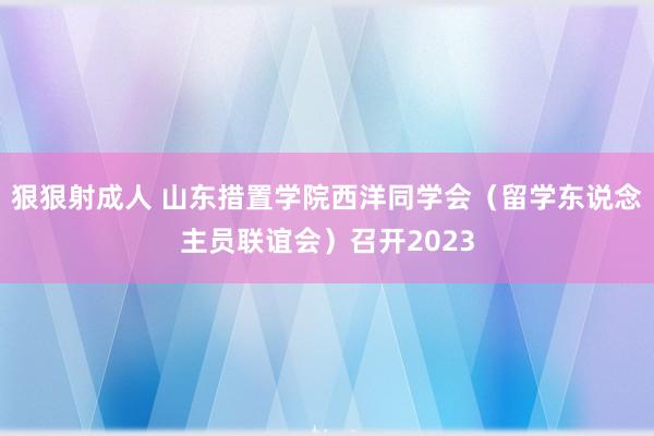 狠狠射成人 山东措置学院西洋同学会（留学东说念主员联谊会）召开2023