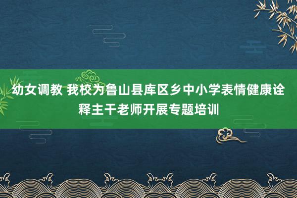 幼女调教 我校为鲁山县库区乡中小学表情健康诠释主干老师开展专题培训